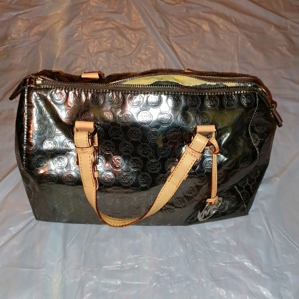Michael Kors Silver Reflective Logo Tote